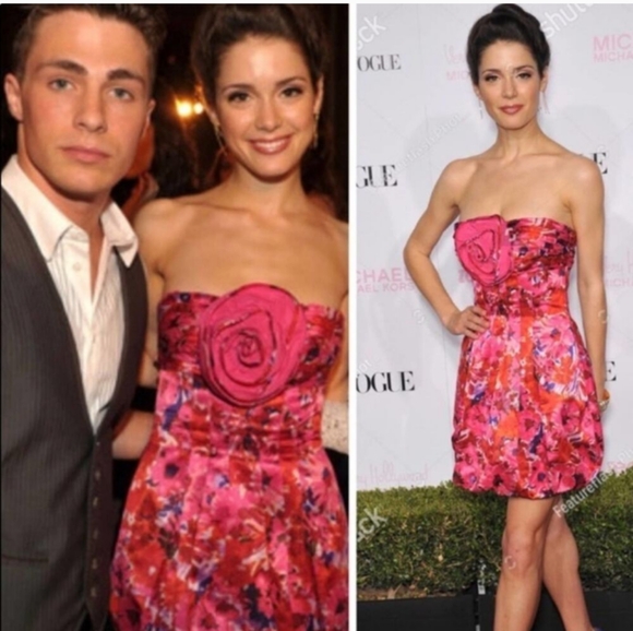 BCBG Max Azaria Floral Begonia Sleeveless Bubble Hem Mini Dress - Picture 6 of 7